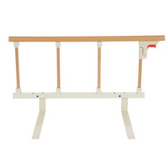 Foldable Bed Rail Aluminum Woodgrain 90 × 40 cm Fits 5-30 cm Mattresses