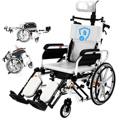 Transport Wheelchair for Adults, Recline Wheelchair with High Back & Removable