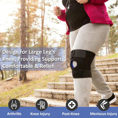 Plus Size Knee Brace for Obese Women & Men – Adjustable Knee Support for Meniscu