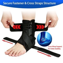 Ergonomic Ankle Brace for Sprained Ankle Breathable Support with Dual Pads