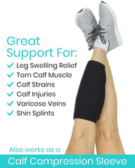 Calf Brace – Adjustable Shin Splint Support – Lower Leg Compression Wrap Increa