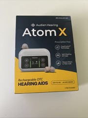 BRAND NEW Audien Hearing ATOM X -Rechargeable OTC Hearing Aids Original