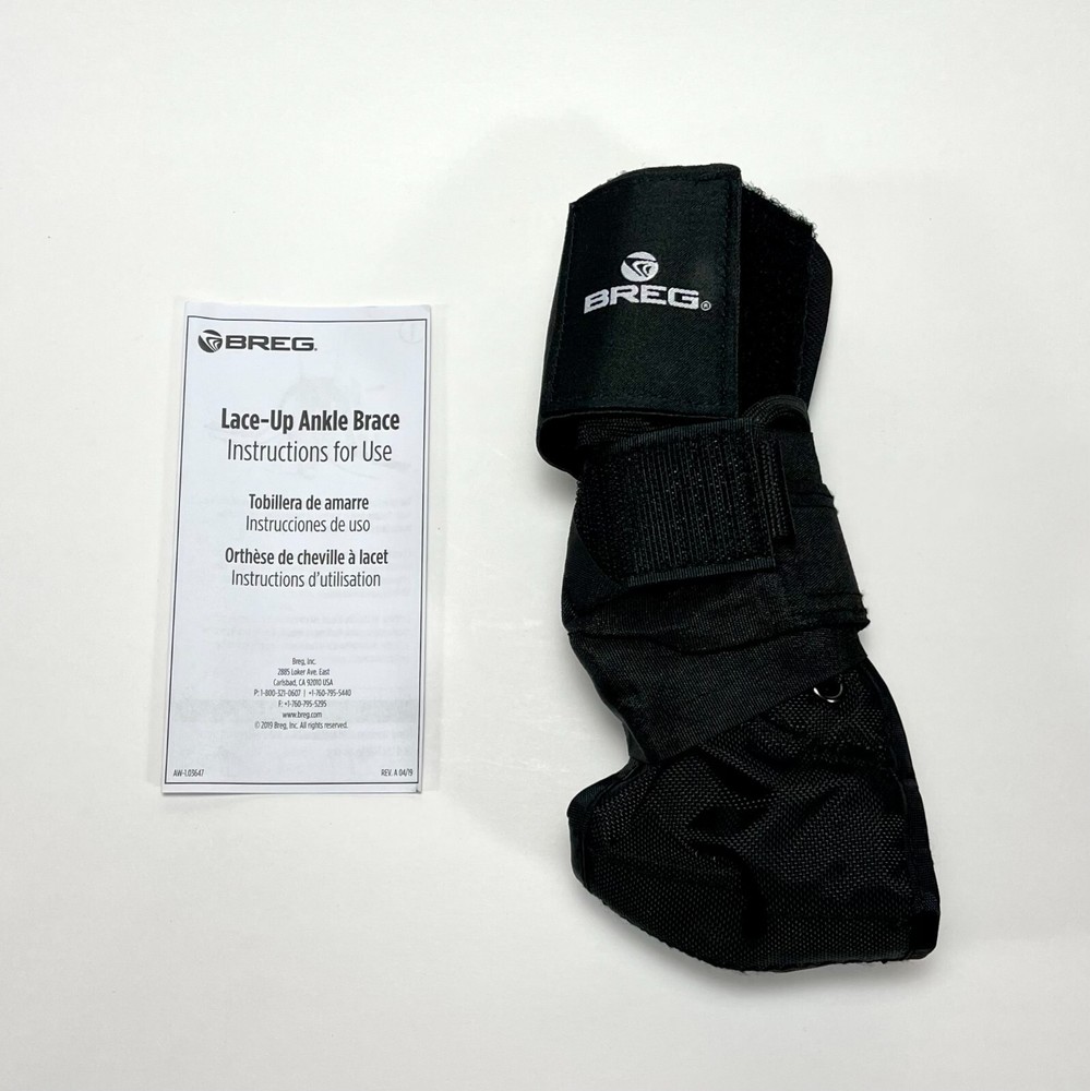 Breg Lace Up Ankle Brace With Stays 100622-005 Size XXS Black New