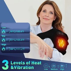 Electric Heated Shoulder Massager With Vibration Massage Brace Joint Pain Relief