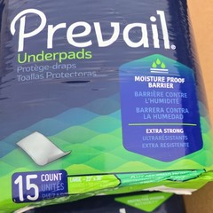 Prevail Underpads Size large, 15 Count, Lot of 10 for a total of 150