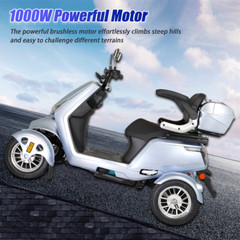 4 Wheels Electric Mobility Scooter 1000W Heavy Duty All Terrain 3-Speed Seniors
