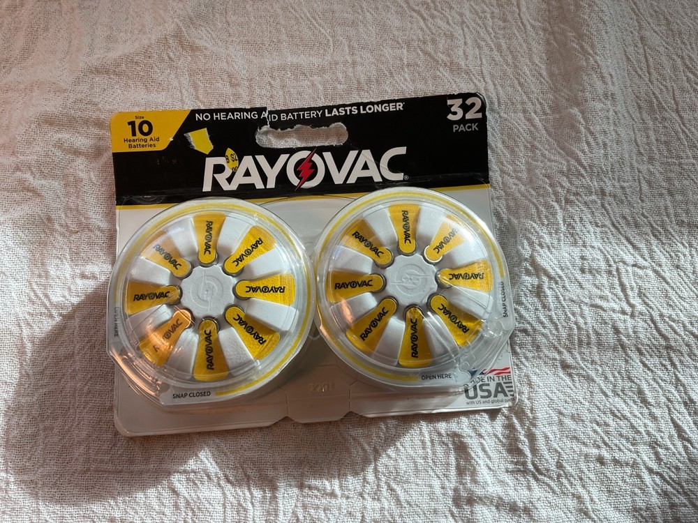 Rayovac No Hearing Aid Batteries- Size 10 – Exp. 08/2025, (32) Pack