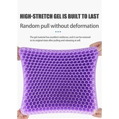 Gel Seat Cushion for Long Sitting, Ergonomic Cooling Pad, Non-Slip Cover