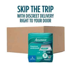 54 Count (3×18) Assurance Max Absorbency Unisex Premium Underpad Size L 23 x 36″