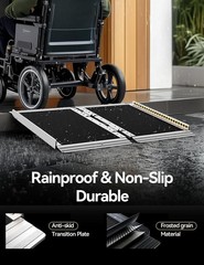 Aluminum Threshold Ramp 2ft Easy Carry Handle for Convenient Mobility Access
