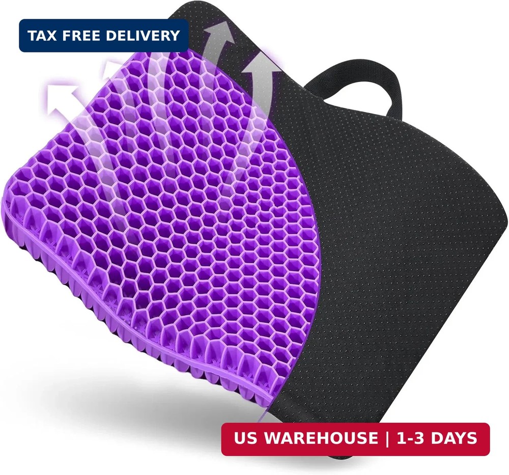 Gel Seat Cushion, for Long Sitting -Double Thick Gel Seat Cushion Breathable Hon