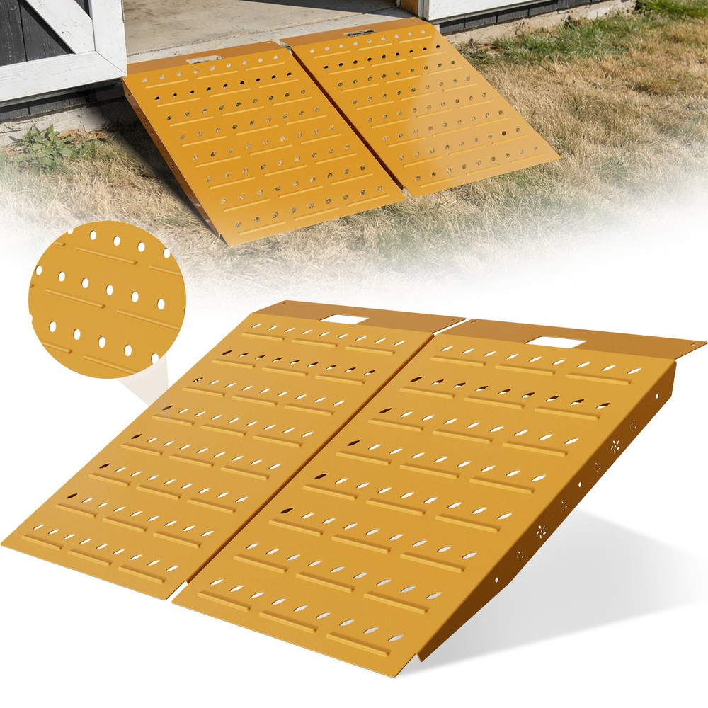 36″ x 48″ Shed Ramps Yellow Loading Ramp 1600LB Capacity Alloy Loading Dock Ramp