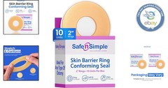 High-Tact & Stretchable 2″ Adhesive Stoma Seals – 10 Count for Comfort & Fit