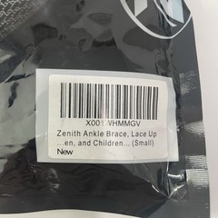 Z ATHLETICS Zenith Ankle Brace, Lace Up Adjustable Sz Small (Pack of 1) Black