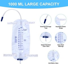 Urinary Drainage Bag 1000ML Urine Catheter Leg Bags 4Pcs with Anti-Reflux Chambe
