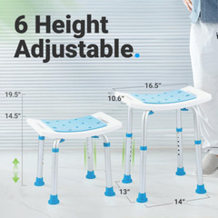 FSA/HSA Eligible Shower Stool 350Lbs Bath Seat Chair, Tool-Free Assembly Height