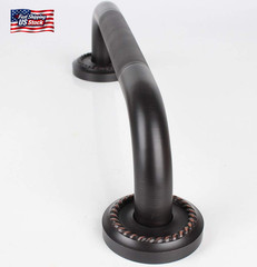 24-Inch Grab Bar Featuring Anti-Slip Handrail, Oil Rubbed Bronze, Bathroom Batht