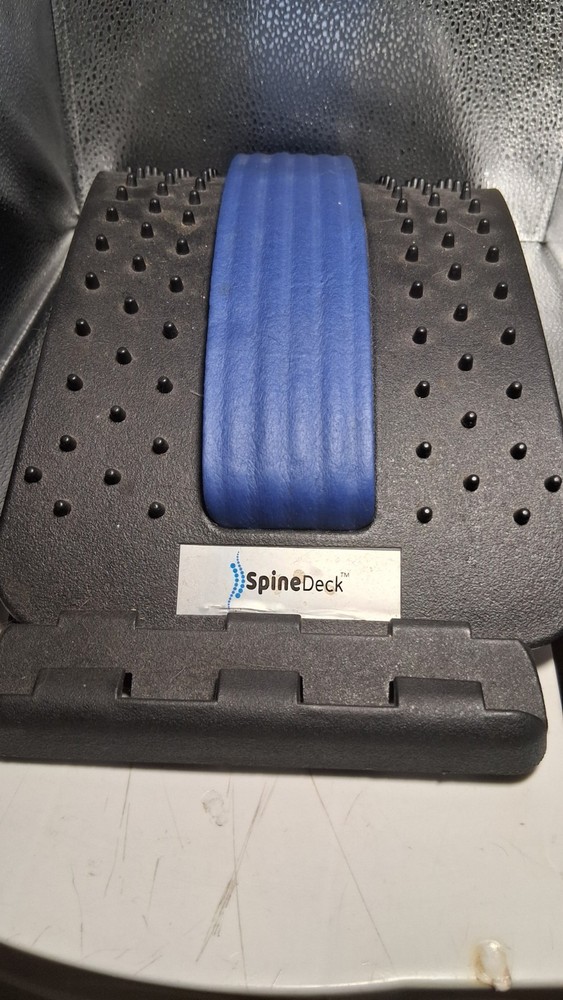SpineDeck Lumbar Back Support Stretcher Spine Decompression Device Black/Blue