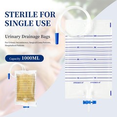 10 Pack Urinary Drainage Bags 1000ML Urinary Bags with Anti-Reflux Valve and …