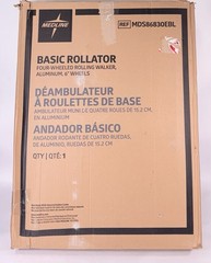 Medline Basic Rollator Walker 4 Wheel Aluminum Folding Black MDS86830EBL