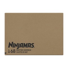 Ninjamas Boys Bedwetting Nighttime Underwear, Size L (64-95+ lbs), 68 Count