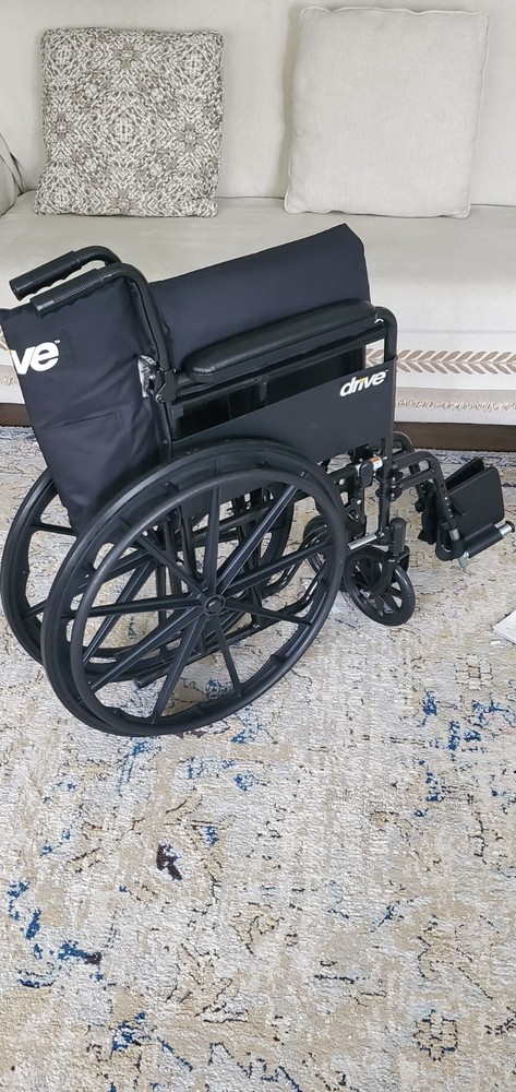 Drive Medical Folding Transport Wheelchair Full Arm Removable SwingAway Footrest