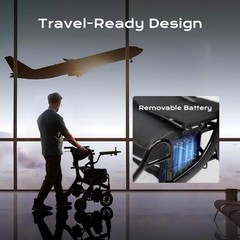 4in1 Rollator Walker Electric Wheelchair Combo Foldable Lightweight for Elderly