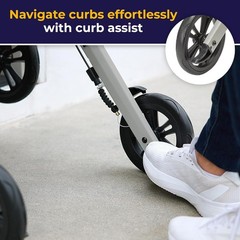 Drive AeroWalk Ultra-Lite Foldable Rollator Walker w/Seat – Just 15.2lbs! – Grey