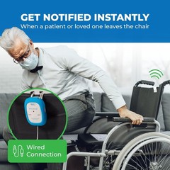 Chair Alarm with 10″ x 15″ Motion Sensor Pad and Wired Device with Rubber Cas…