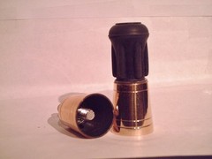 cane tip bright or antique brass steel spike removable rubber bottom made in USA
