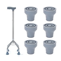 19mm 6pcs Rubber Cane Tips Wear Resistant Stable Heavy Duty Soft Rubber Crutch