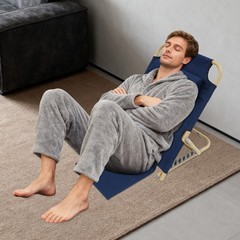 Folding Adjustable Sit up Back Rest Portable Lifting Bed Backrest Deep Blue NEW
