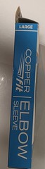 Copper Fit Freedom Compression Elbow Sleeve Large Black Copper Infused Wicking