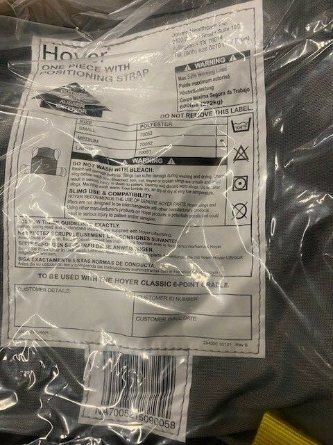 Hoyer One-Piece Sling with Positioning Strap, Medium 70052