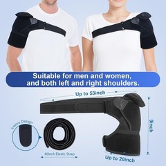 Cordless Heated Shoulder Brace – 3000mAh Rechargeable Heating Pad for Pain Relie