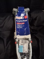 Walgreens Adjustable Height Standard Crutches, Aluminum Silver, 300 lb Cap