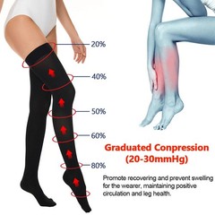 Medical Closed Toe Thigh High Socks Graduated Support for Varicose Veins