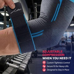 Elbow Compression Sleeve with Adjustable Strap – Breathable Arm Support Brace fo
