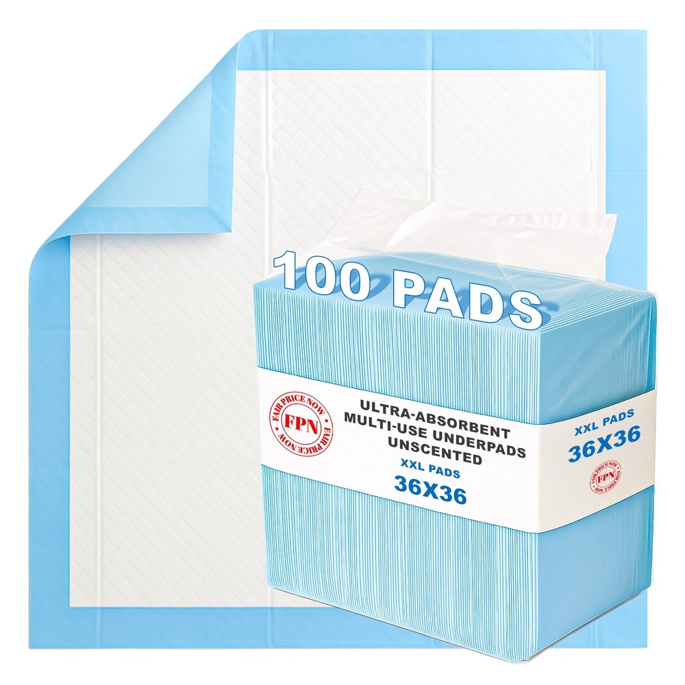 100 Incontinence Disposable Adult Pee Pads Bed Pee Underpads XL 36×36 By FPN