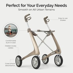 ⭐️ byACRE Carbon Ultralight COMPACT TRACK Rollator Walker – Champaign – NIB ⭐️