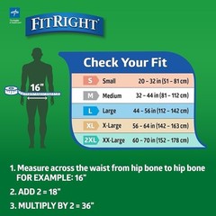 Medline FitRight Ultra Incontinence Briefs 2XL Unisex Adult Diapers 60-70 in