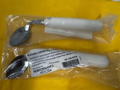 New Parsons ADL Comfort Grip Right Hand Curved Utensils 2 Teaspoons- Eating Aid