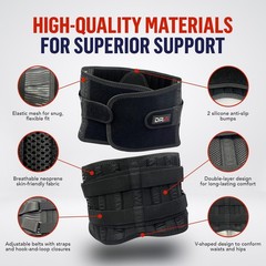 Dr. Arthritis Back Brace Support Belt, Medical Lower Lumbar Large, Black