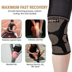 Knee Support Copper Infused Leg Brace Magnetic Compression Sleeve Joint Pain DA