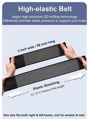 2 Pack Knee Wraps for Pain Relief, Wrap Compression One Size, Black