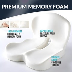 Memory Foam Office Chair Cushion L-Shaped Integrated Seat Cushion Lumbar Support