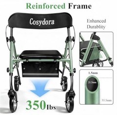 Cosydora R402 Lightweight Rollator Walker with Seat