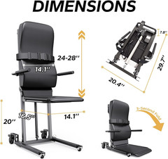 Movable Electric Floor Lift Chair with 4 Wheels, Portable Rolling Chair for Home