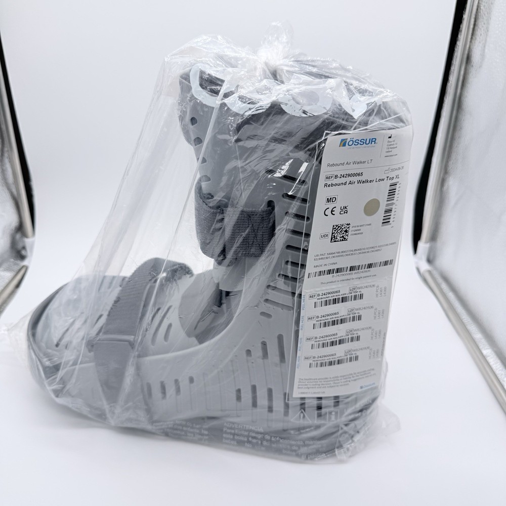 New Ossur Rebound Air Walker Boot Low Top Size XL w/ Air Pump & Rocker Bottom