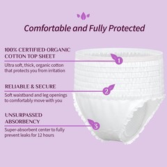 Organyc Certified Organic Cotton Disposable Period Underwear for Sensitive Skin